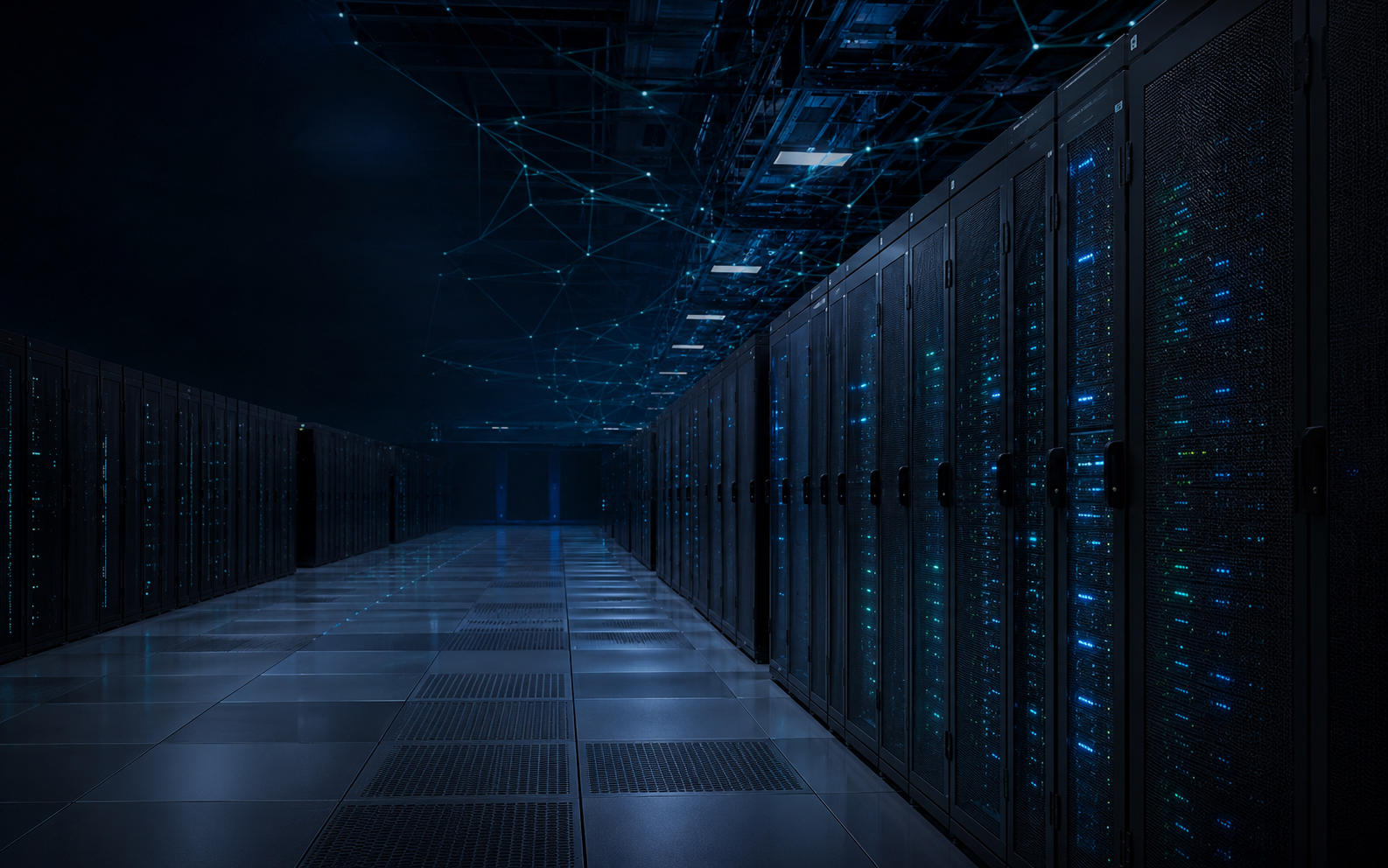Data center moderno com servidores